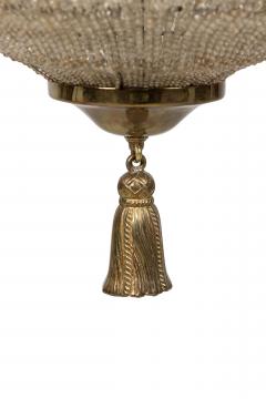 English Regency Style Basket Acorn Beaded Crystal Chandelier - 4635457