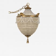 English Regency Style Basket Acorn Beaded Crystal Chandelier - 4689807