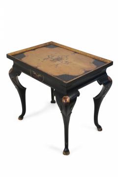 English Regency Style Black and Gold Painted End Table - 4660312