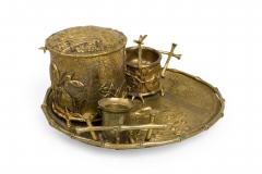 English Regency Style Bronze Smoking Set - 4653024