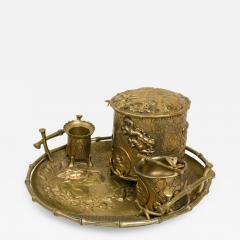 English Regency Style Bronze Smoking Set - 4662106