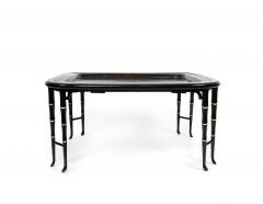 English Regency Style Brown Lacquered Tray Top Coffee Table - 1437437