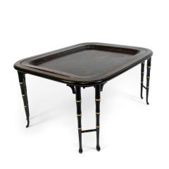 English Regency Style Brown Lacquered Tray Top Coffee Table - 1437438