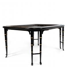 English Regency Style Brown Lacquered Tray Top Coffee Table - 1437439