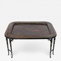 English Regency Style Brown Lacquered Tray Top Coffee Table - 1439517