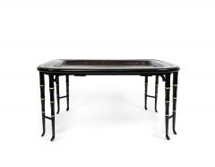 English Regency Style Brown Lacquered Tray Top Coffee Table - 4639930