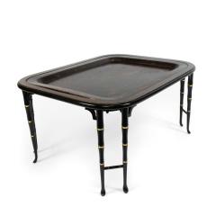 English Regency Style Brown Lacquered Tray Top Coffee Table - 4639931