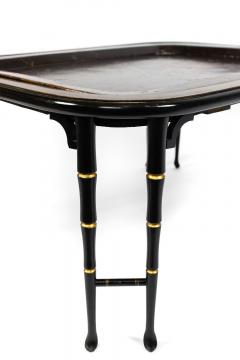 English Regency Style Brown Lacquered Tray Top Coffee Table - 4639933