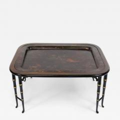 English Regency Style Brown Lacquered Tray Top Coffee Table - 4693271