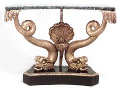 English Regency Style Gilt Dolphin Console Table - 1428036