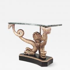 English Regency Style Gilt Dolphin Console Table - 1430483