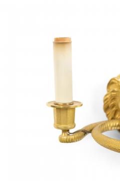 English Regency Style Gilt Lion Head and Snake Wall Sconces - 1398947