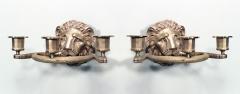 English Regency Style Gilt Lion Head and Snake Wall Sconces - 4652466