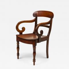 English Regency Style Mahogany Scroll Armchair - 4193651