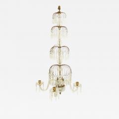English Regency Style Monumental Crystal and Brass Tiered Wall Sconce - 1408480