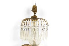 English Regency Style Monumental Crystal and Brass Tiered Wall Sconce - 4640001