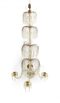 English Regency Style Monumental Crystal and Brass Tiered Wall Sconce - 4640006