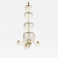 English Regency Style Monumental Crystal and Brass Tiered Wall Sconce - 4693666