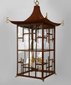 English Regency Style Red Lacquered Pagoda Lantern - 4169476