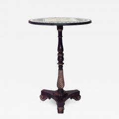 English Regency Style Rosewood Marble Inlaid Game Table - 1439451