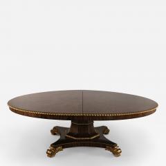 English Regency Style Rosewood and Giltwood Round Dining Table - 4628238