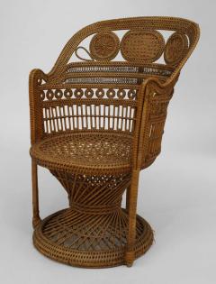 English Regency Style Wicker Armchair - 574117