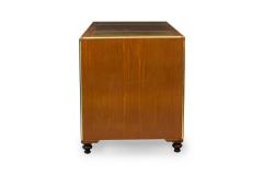 English Regency Style Wood and Brass Leather Top Campaign Desk - 4169483