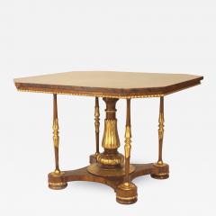 English Regency Walnut and Gilt Center Table - 1428293