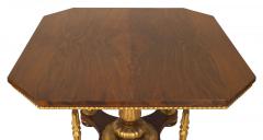English Regency Walnut and Gilt Center Table - 4628646