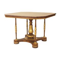 English Regency Walnut and Gilt Center Table - 4630870