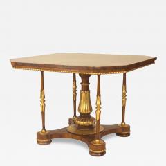 English Regency Walnut and Gilt Center Table - 4630871