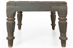 English Regency William IV Teal Painted Marble Top Low Coffee Table ca 1840 - 4502294