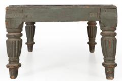 English Regency William IV Teal Painted Marble Top Low Coffee Table ca 1840 - 4502295