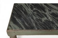 English Regency William IV Teal Painted Marble Top Low Coffee Table ca 1840 - 4502299