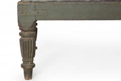 English Regency William IV Teal Painted Marble Top Low Coffee Table ca 1840 - 4502300