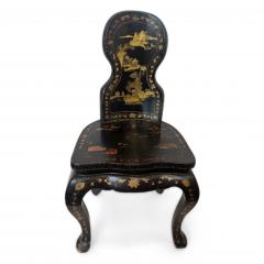 English Regency black lacquered chinoiserie decorated side chair - 4717688