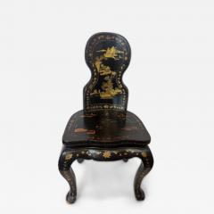 English Regency black lacquered chinoiserie decorated side chair - 4717805