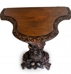 English Regency console with a carved bird floral base over a shaped top - 4635538