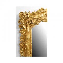 English Regency style 19th Cent gilt horizontal wall mirror with palm design - 4628773
