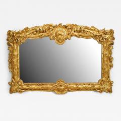 English Regency style 19th Cent gilt horizontal wall mirror with palm design - 4644048