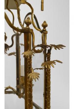 English Regency style gilt bronze hall lantern of hexagonal section with a pagod - 4634081