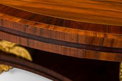 English Regency style rosewood center table with 3 gilt dolphins - 4630672