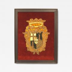 English Renaissance Framed Crest Embroidery - 4540171