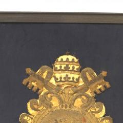 English Renaissance Framed Gold Crest Embroidery - 4517621