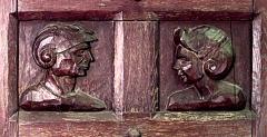 English Renaissance Revival Carved Oak Door - 4652343