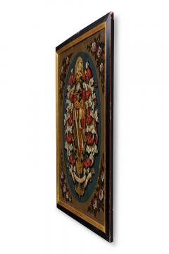 English Renaissance Style Heraldic Flag Oil on Canvas Painting - 4517321