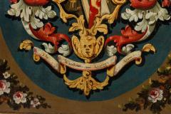 English Renaissance Style Heraldic Flag Oil on Canvas Painting - 4517325