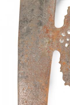 English Renaissance Style Velvet Wrapped Iron Halberd Spear - 4408106