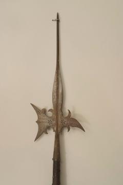 English Renaissance Style Wood and Iron Halberd - 4517433
