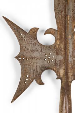 English Renaissance Style Wood and Iron Halberd - 4660788